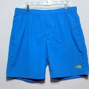 The North Face Blue Shorts With Yellow Accents SIZE XL. #731